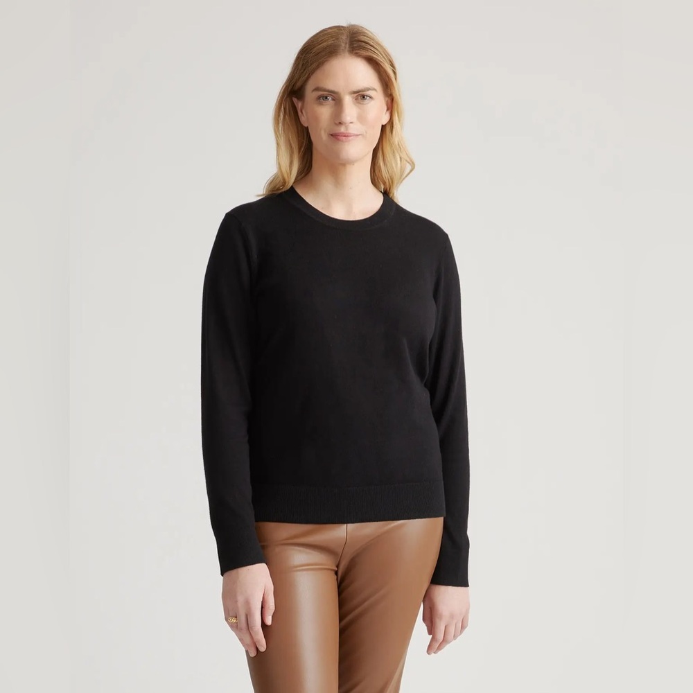 Quince Lightweight Cotton Cashmere Crew Sweater